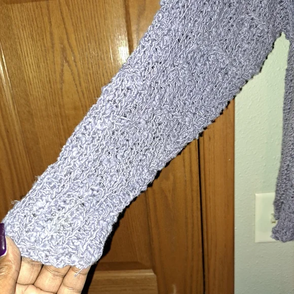 Free People Sunday Shore Lilac Color Pullover Open Knit Sweater - Picture 7 of 10